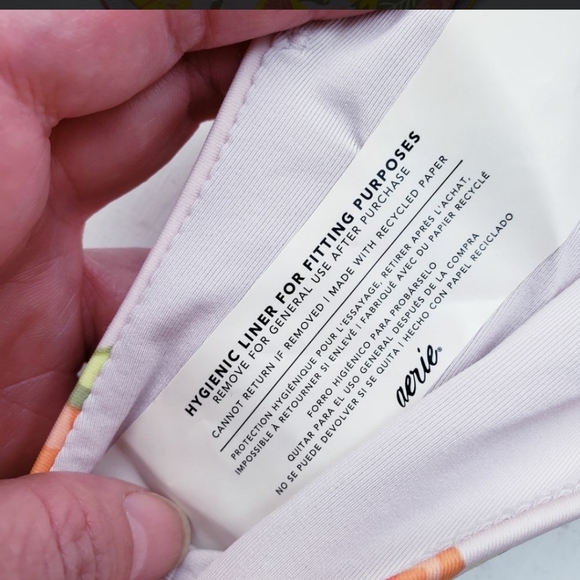 2/$25 Aerie NWT  Floral Print High Cut Cheeky Bikini Bottom -L - Picture 3 of 5